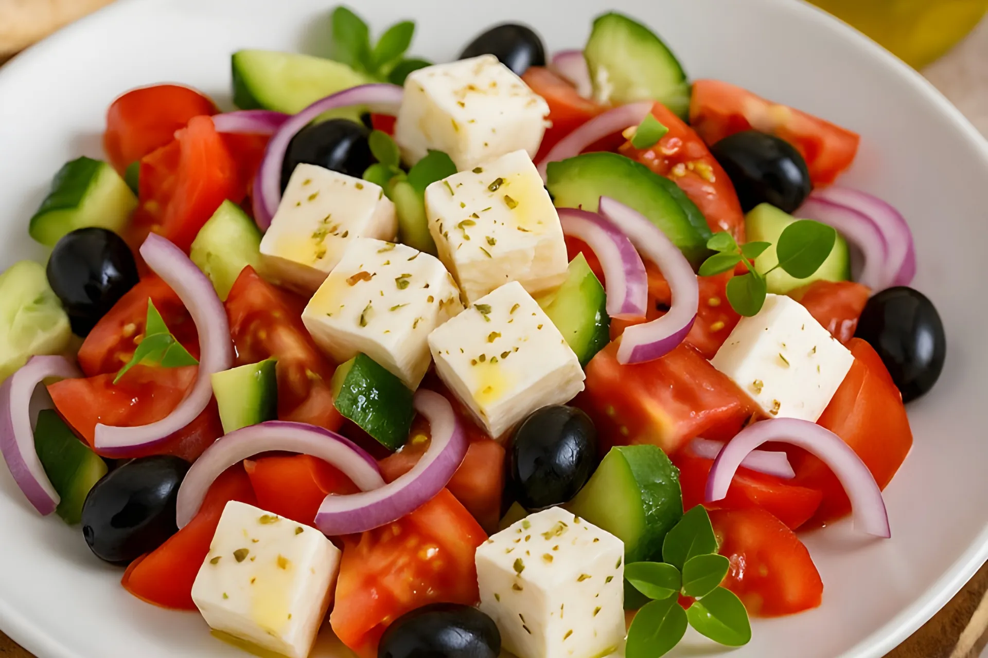 Ensalada Griega con Queso Salar Colombiano